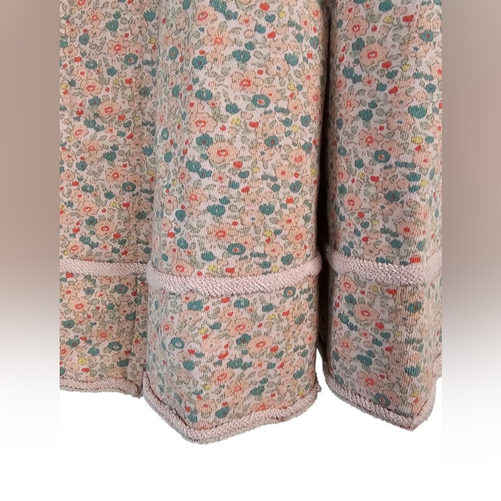 IVY JANE boho style pink long jacket floral chunky buttons pleated waist NWT - Picture 11 of 15
